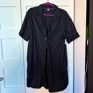 Black collared shirt dress